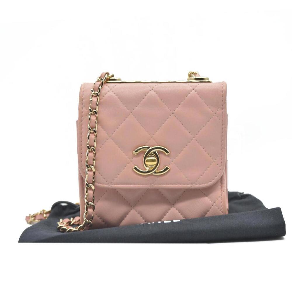 Chanel Lambskin Quilted Mini Trendy CC Clutch With Chain